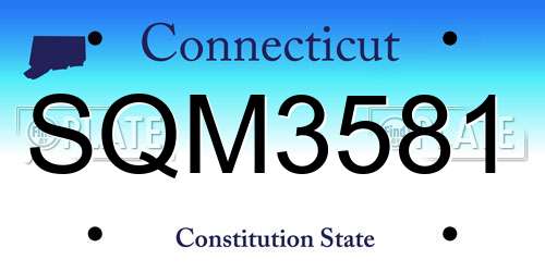 SQM3581 Connecticut License Plate