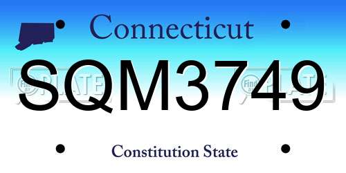 SQM3749 Connecticut License Plate