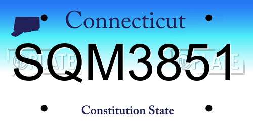 SQM3851 Connecticut License Plate