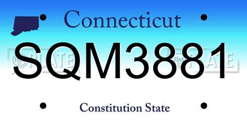 SQM3881 Connecticut License Plate