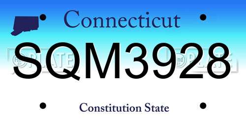 SQM3928 Connecticut License Plate