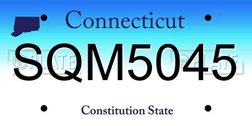SQM5045 Connecticut License Plate