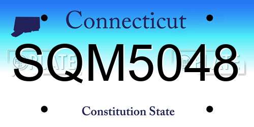 SQM5048 Connecticut License Plate