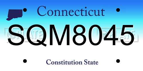 SQM8045 Connecticut License Plate