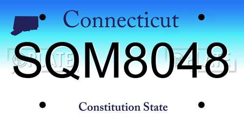 SQM8048 Connecticut License Plate
