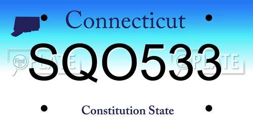 SQO533 Connecticut License Plate