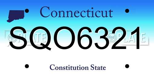 SQO6321 Connecticut License Plate
