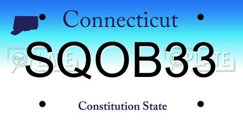 SQOB33 Connecticut License Plate