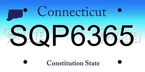 SQP6365 Connecticut License Plate