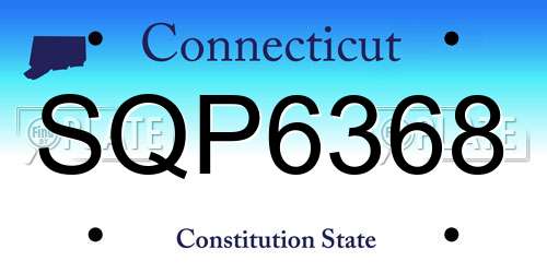 SQP6368 Connecticut License Plate