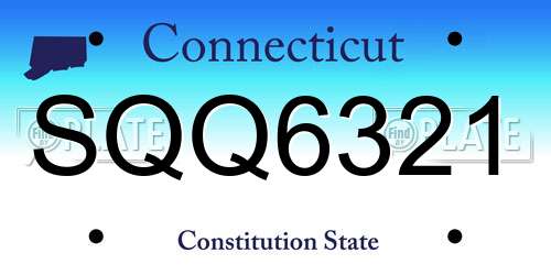 SQQ6321 Connecticut License Plate