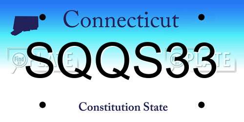 SQQS33 Connecticut License Plate