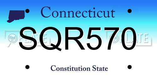 SQR570 Connecticut License Plate