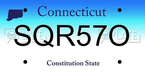 SQR57O Connecticut License Plate