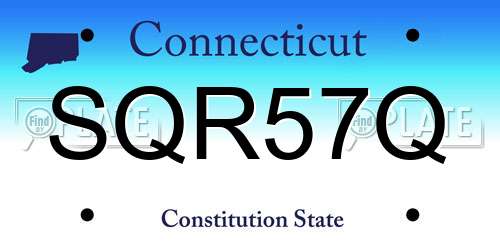 SQR57Q Connecticut License Plate