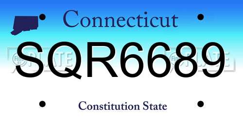 SQR6689 Connecticut License Plate