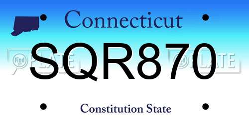SQR870 Connecticut License Plate