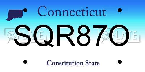 SQR87O Connecticut License Plate