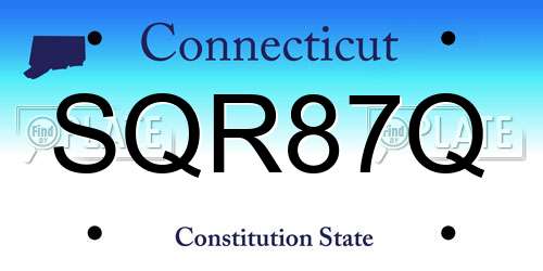 SQR87Q Connecticut License Plate