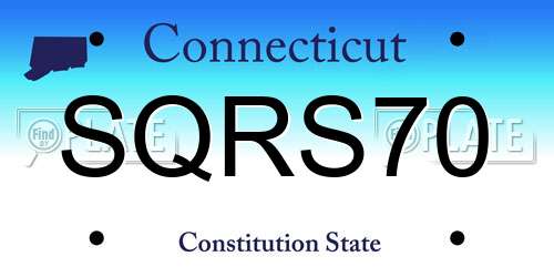 SQRS70 Connecticut License Plate