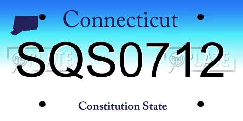 SQS0712 Connecticut License Plate