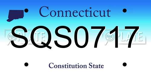 SQS0717 Connecticut License Plate