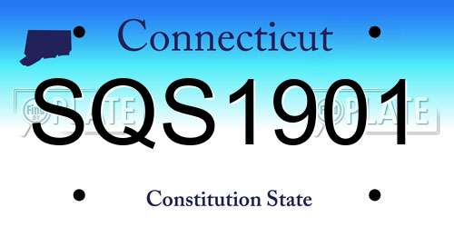 SQS1901 Connecticut License Plate