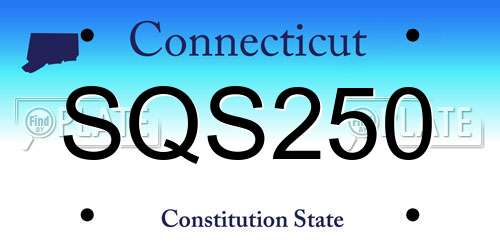 SQS250 Connecticut License Plate