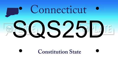 SQS25D Connecticut License Plate