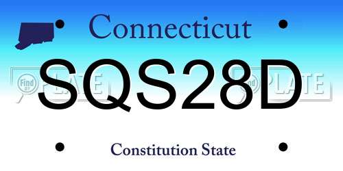 SQS28D Connecticut License Plate