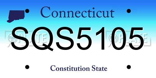 SQS5105 Connecticut License Plate
