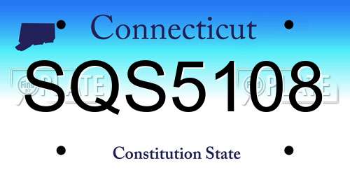 SQS5108 Connecticut License Plate