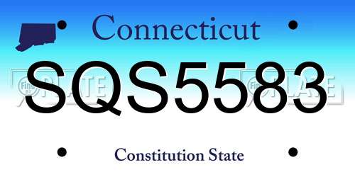 SQS5583 Connecticut License Plate