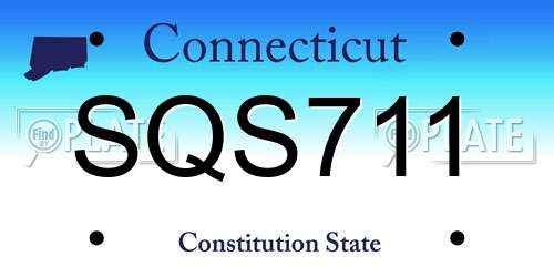 SQS711 Connecticut License Plate