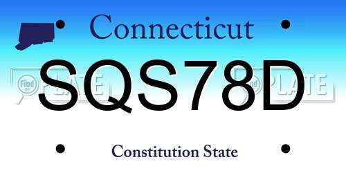 SQS78D Connecticut License Plate