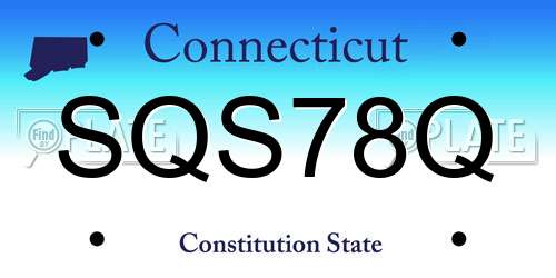 SQS78Q Connecticut License Plate