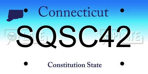 SQSC42 Connecticut License Plate