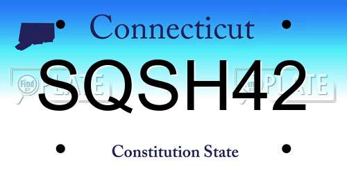SQSH42 Connecticut License Plate