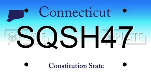SQSH47 Connecticut License Plate