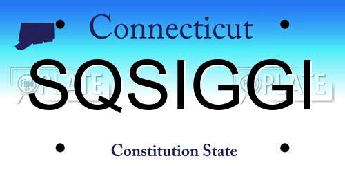 SQSIGGI Connecticut License Plate