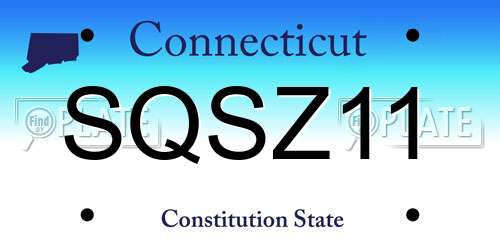 SQSZ11 Connecticut License Plate