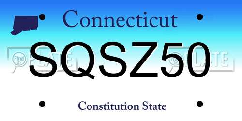 SQSZ50 Connecticut License Plate