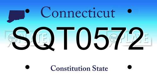 SQT0572 Connecticut License Plate
