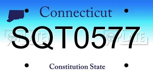 SQT0577 Connecticut License Plate