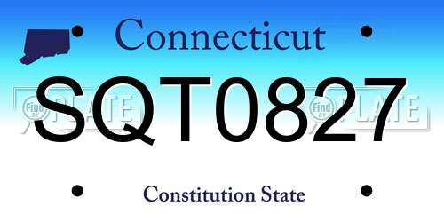 SQT0827 Connecticut License Plate