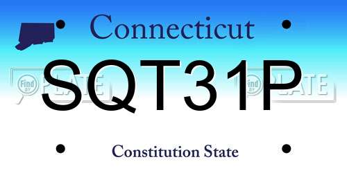 SQT31P Connecticut License Plate