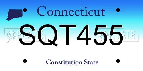 SQT455 Connecticut License Plate