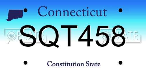 SQT458 Connecticut License Plate