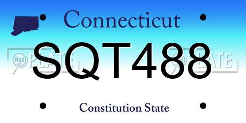 SQT488 Connecticut License Plate