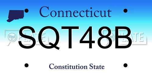 SQT48B Connecticut License Plate